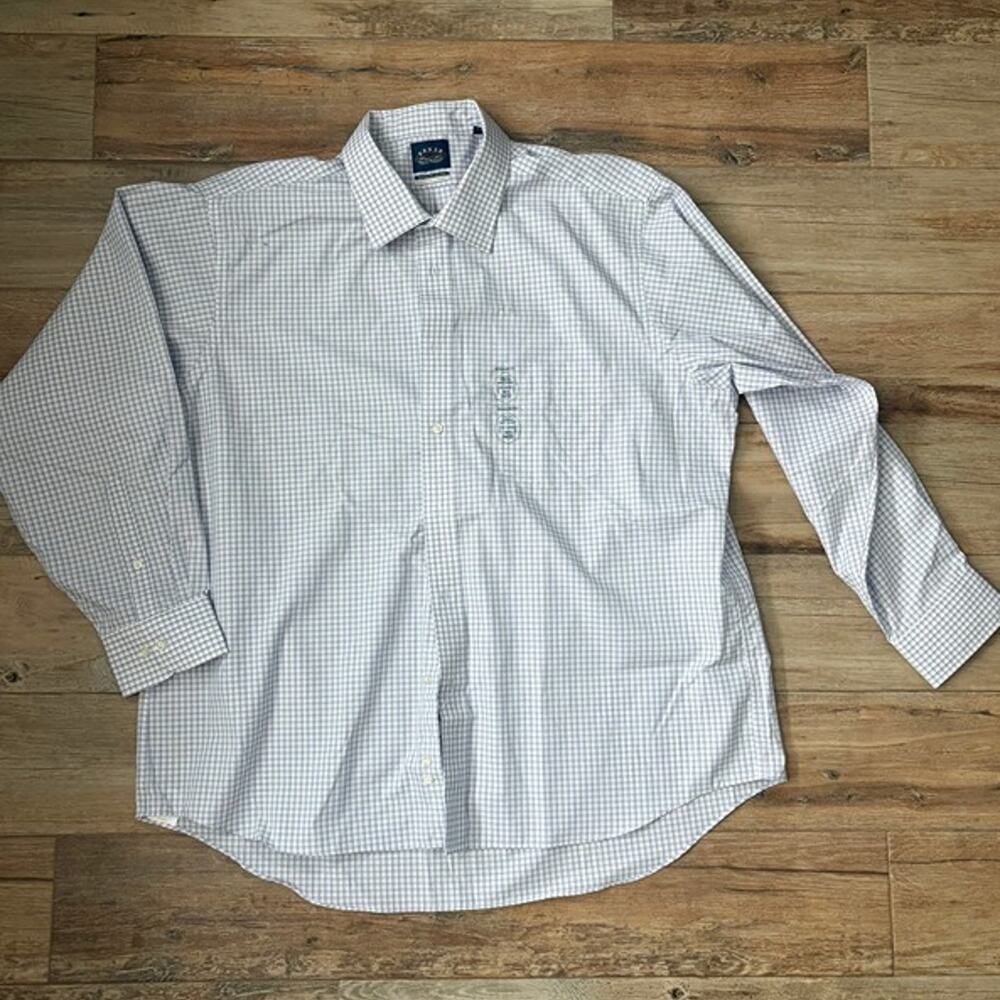 NWT Eagle Cardinal Dress Shirt 2XL 18½ 34/35 Blue Check